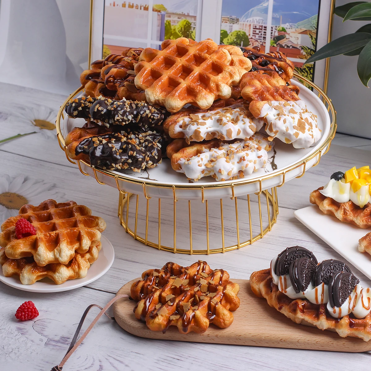 Modèle de nourriture de gaufre de Simulation 1 pièces pour l'affichage de vitrine