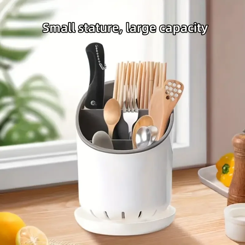 Tube de rangement de baguettes de cuisine avec plaque de vidange