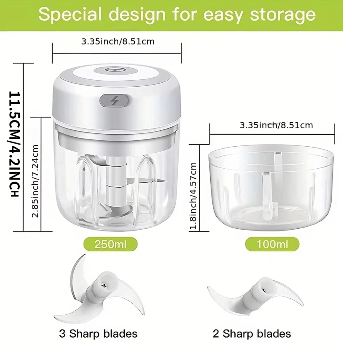 Hachoir Électrique Portable USB pour Aliments