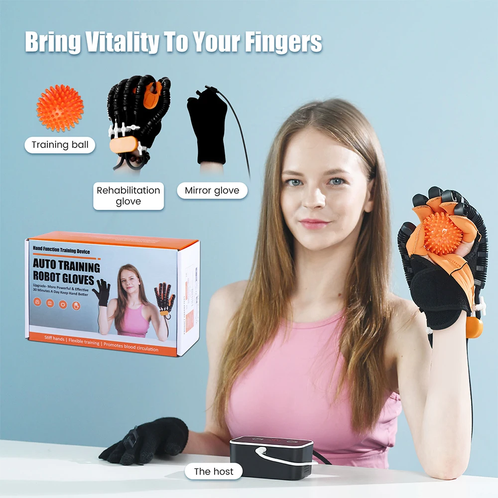 Gants de rééducation robotisés pour hémiplégie, infarctus cérébral, entraînement de la fonction des doigts et de la main, massage, récupération post-chirurgicale, gants robotisés