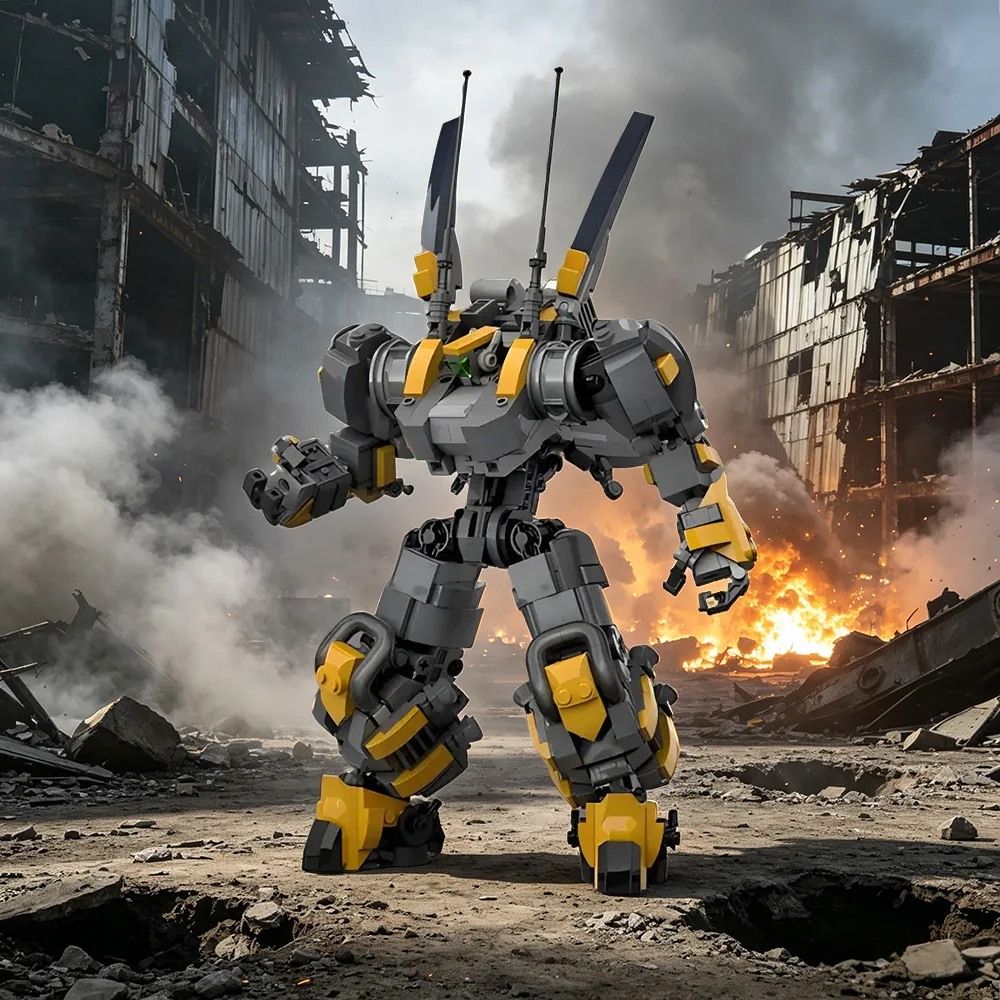 Modèle de robot MOC Raider en blocs de construction, Robot de soutien armé des Guerres du Futur, Briques de construction créatives, Jouets d'assemblage DIY pour enfants, Cadeaux d'anniversaire