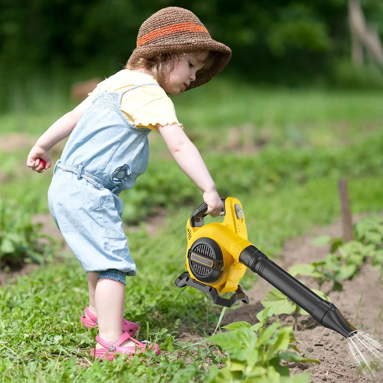 Souffleur de feuilles à piles pour enfants, aspirateur sans fil, collecteur de poussière de feuilles de jardin, collecteur d'ordinateur, souffleur d'air électrique