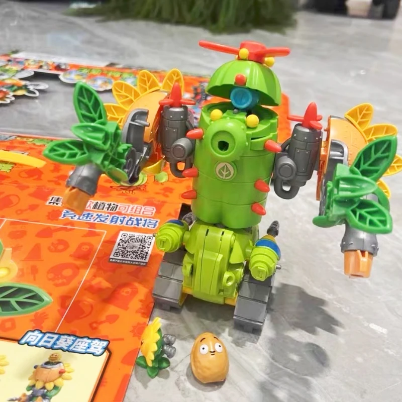 Figurines d'action Plants vs Zombies 2025, jouets robots méca 3 en 1 transformables, robot tournesol zombie combiné, déformation PVZ, cadeau