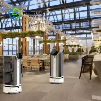 Robot de livraison commercial intelligent avec écran LED, auto-rechargeable, évitement d'obstacles, pour service en chambre de café et d'hôtel, personnalisable
