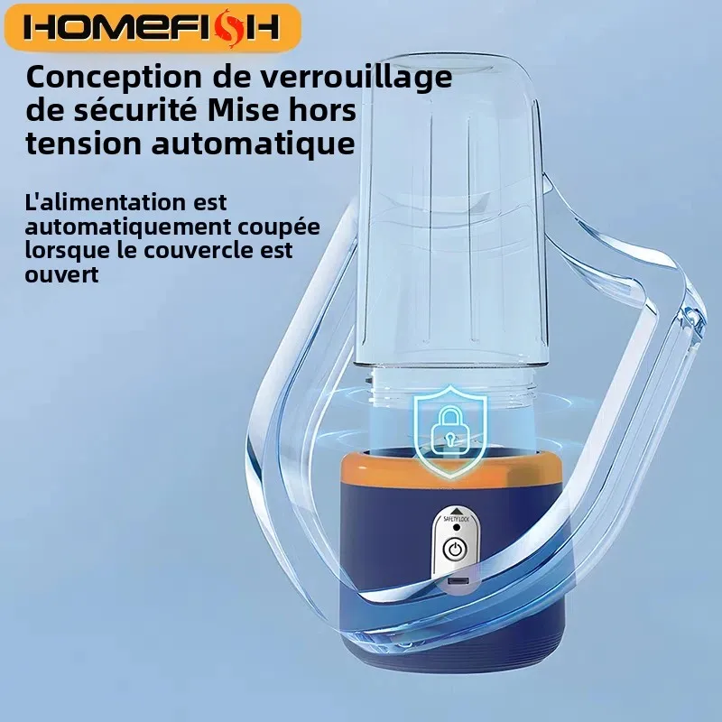 Mixeur Portable Électrique 6 Lames Multifonction pour Jus Frais