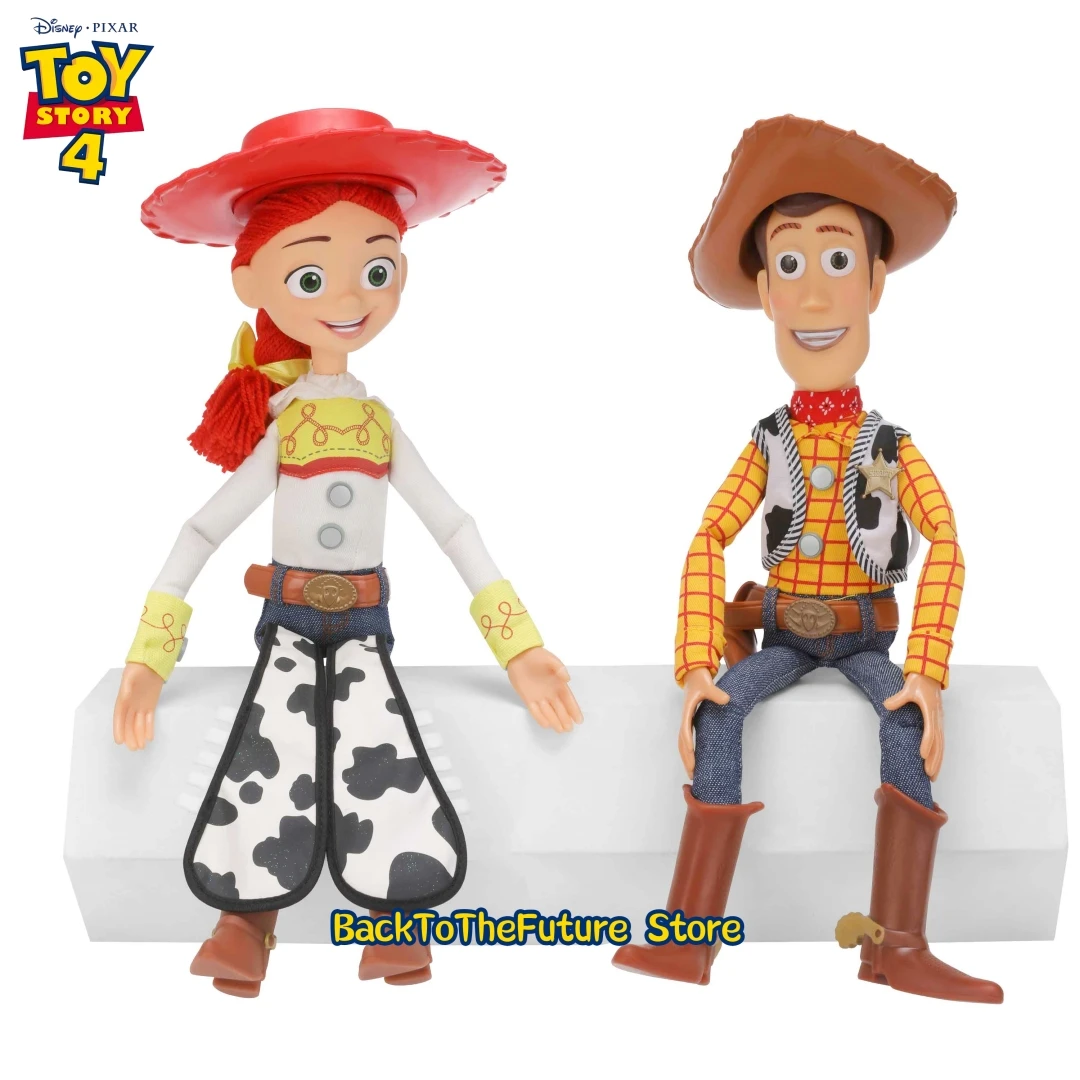 Figurines d'action parlantes Disney Woody et Jessie, collection de décoration anime, jouet sonore, modèle cadeau