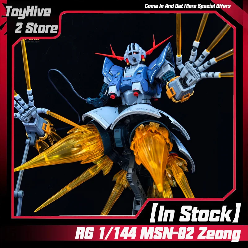 【En stock】 Kit de modèle de robot GG Model RG 1/144 MSN-02 Zeong, figurine d'action avec pièces à effets, base d'affichage, jouet cadeau, nouveau produit