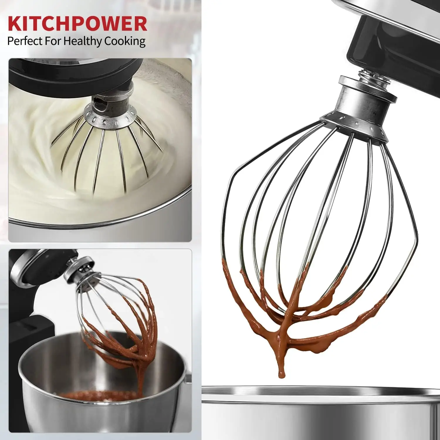 Accessoires fouet à 6 fils compatibles avec le batteur KitchenAid 5Plus-6Quart