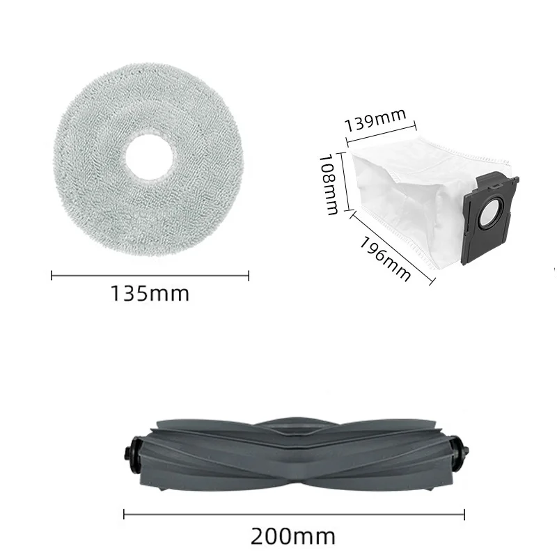 Accessoires pour aspirateur Robot (MOVA E40 Ultra), brosse principale, tissu de vadrouille, sac à poussière de grande capacité, accessoires