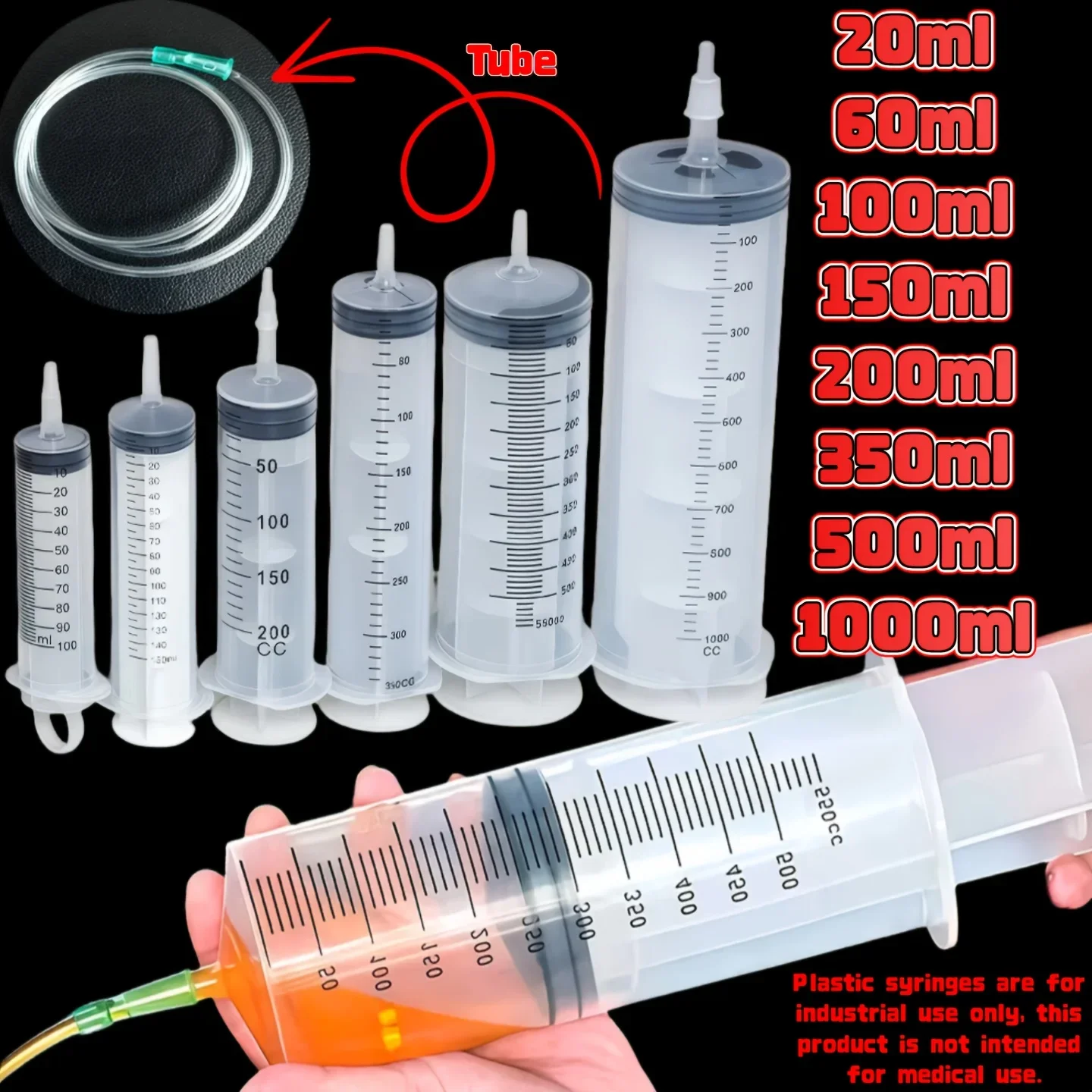 Pompe à seringue extracteur d'huile multi-usage avec échelle graduée, outil de transfert de liquide étanche pour l'entretien du moteur de voiture et du liquide de frein