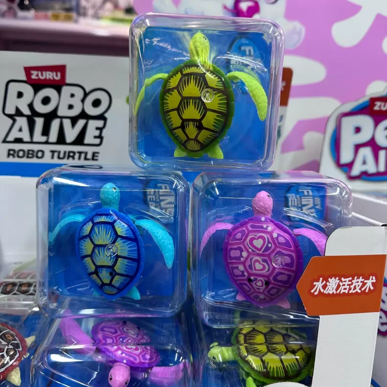ZURU Robo Alive Robo Turtle, tortue robotique aquatique activée par l'eau, nage et marche automatiquement, jouet réaliste pour le bain et la piscine, cadeau pour les tout-petits, les enfants et les ga