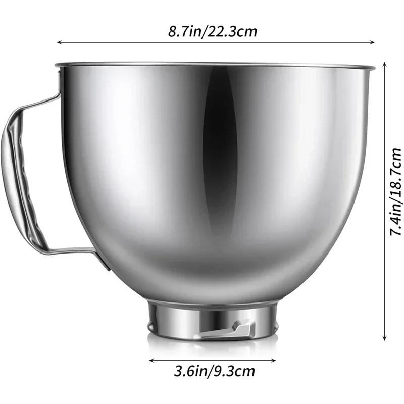 Bol mélangeur en acier inoxydable pour Kitchenaid Classic&Artisan Series 4.5-5 Quart
