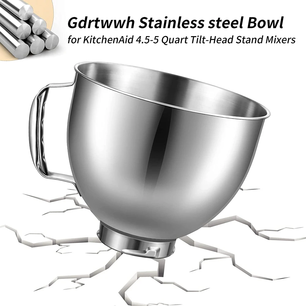 Bol en acier inoxydable pour batteur sur socle à tête inclinable KitchenAid de 4.5 à 5 litres