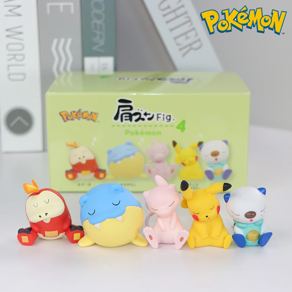 Ensemble de modèles Pokemon 5-6 pièces Mew Marill Spheal Fuecoco Oshawott, jouets figurines 4-6cm, poupées en PVC, petite Statue de bureau, cadeaux de décoration