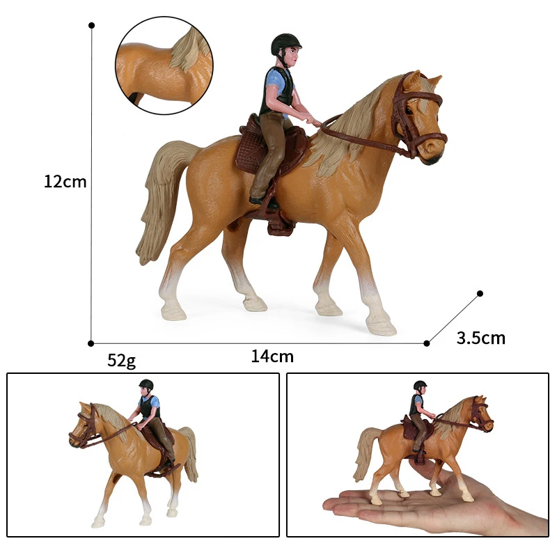 Figurines de simulation d'animaux, modèles de courses de chevaux, figurines d'action et jouets, collection solide, poupées, jouets éducatifs pour enfants, cadeau