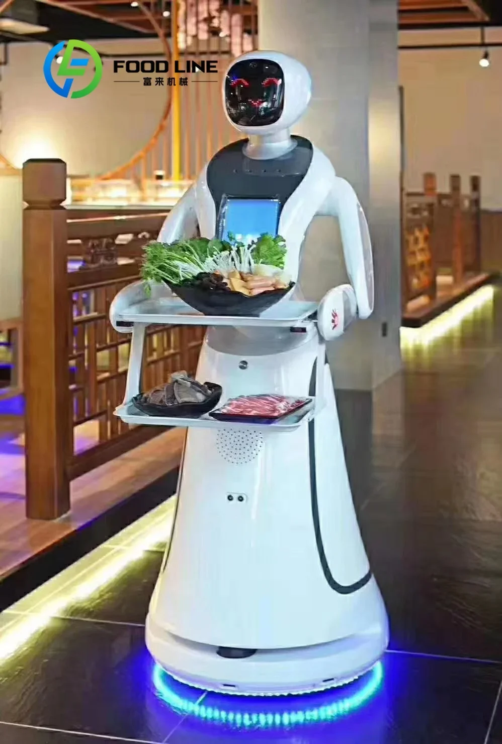 Robot de livraison de nourriture intelligent pour intérieur avec système avancé d'évitement d'obstacles pour les allées étroites et les configurations de restaurants complexes, personnalisable