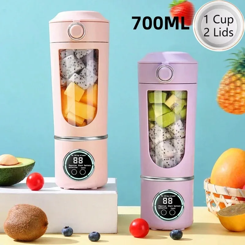 Nouveau mélangeur de jus Portable pour Shakes Smoothies 700ML plusieurs couleurs 12 lames mélange rapide 2 en 1