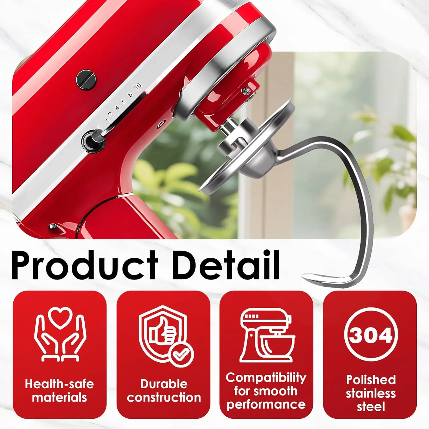 3 accessoires pour batteur KitchenAid 4.5/5QT à tête inclinable