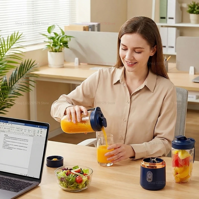 Mixeur de fruits multifonction portable USB double tasse – Blender électrique pour jus, smoothies et milkshakes