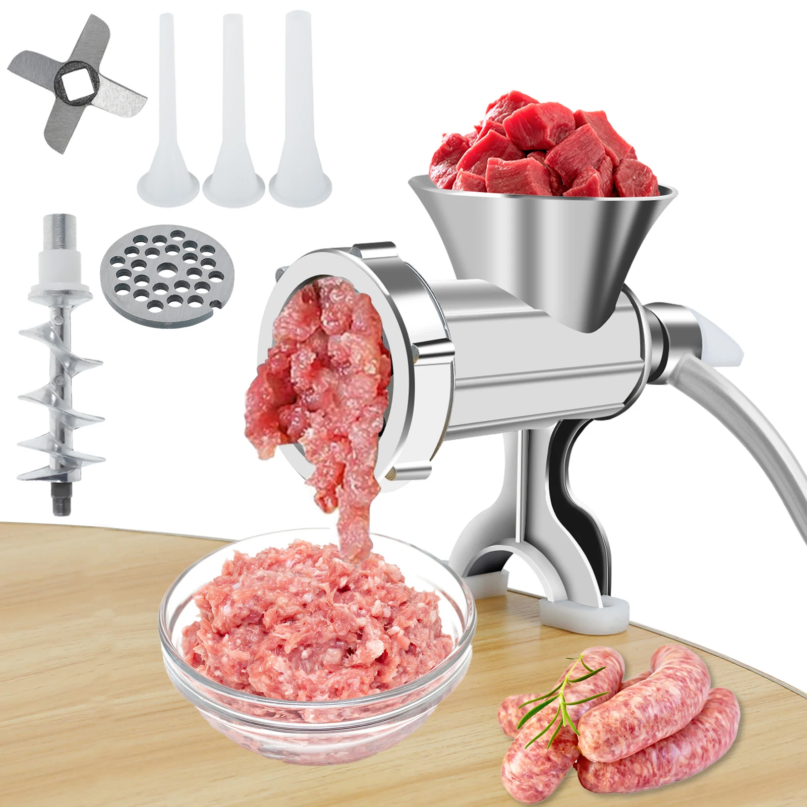 Hachoir à viande manuel antirouille