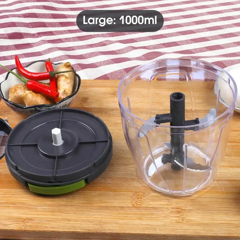 2 PCS Hachoir Manuel 600/1000ml à Cordon pour Légumes