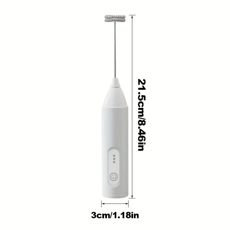 Mousseur à lait électrique 2-en-1 et mixeur portatif avec chargement USB, moteur puissant à 3 vitesses réglables, mousseur à lait portatif
