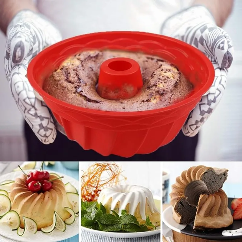 Moule à gâteau rond cannelé en Silicone 3D Kouglof