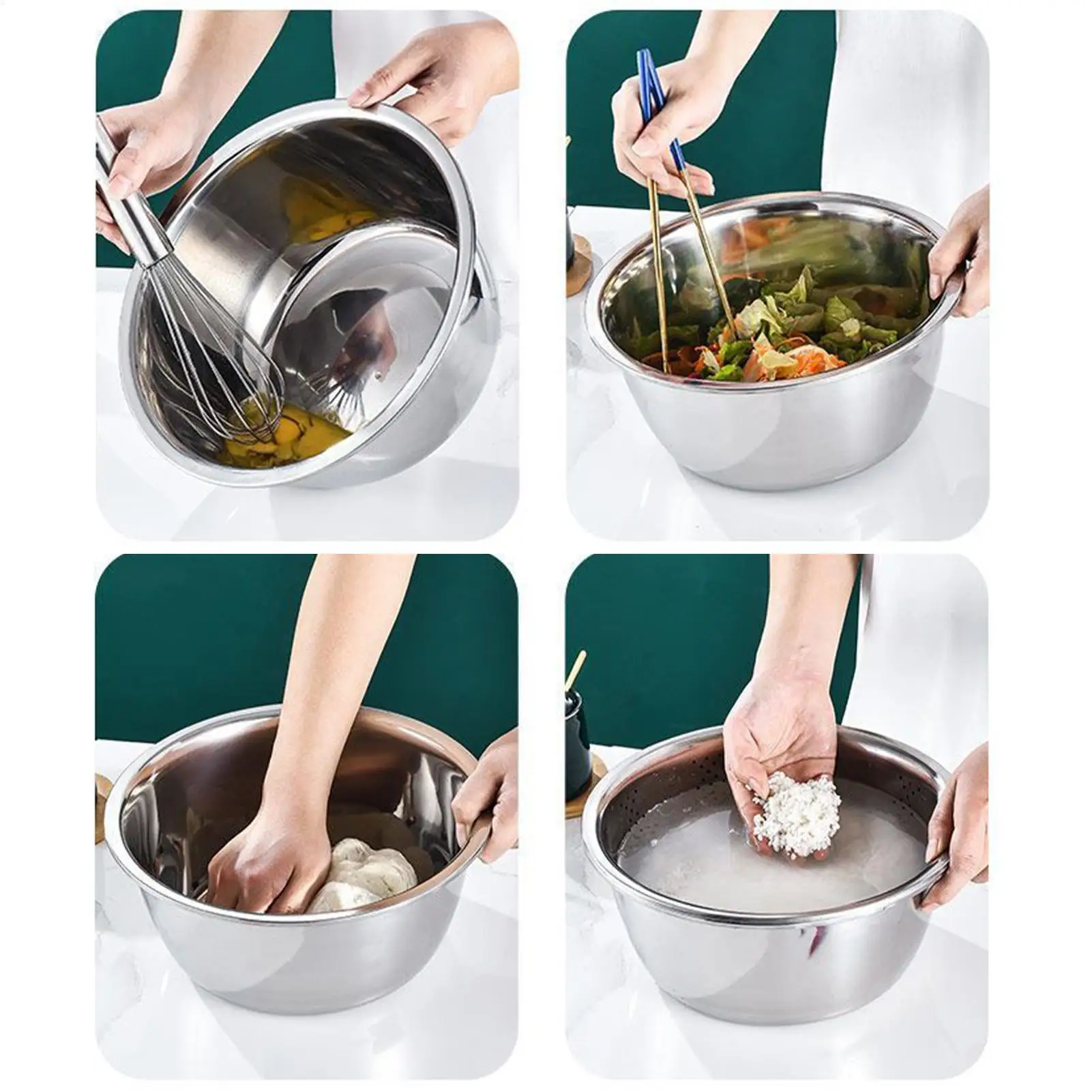 Ensemble de bols mélangeurs multifonctionnels en acier inoxydable pour légumes