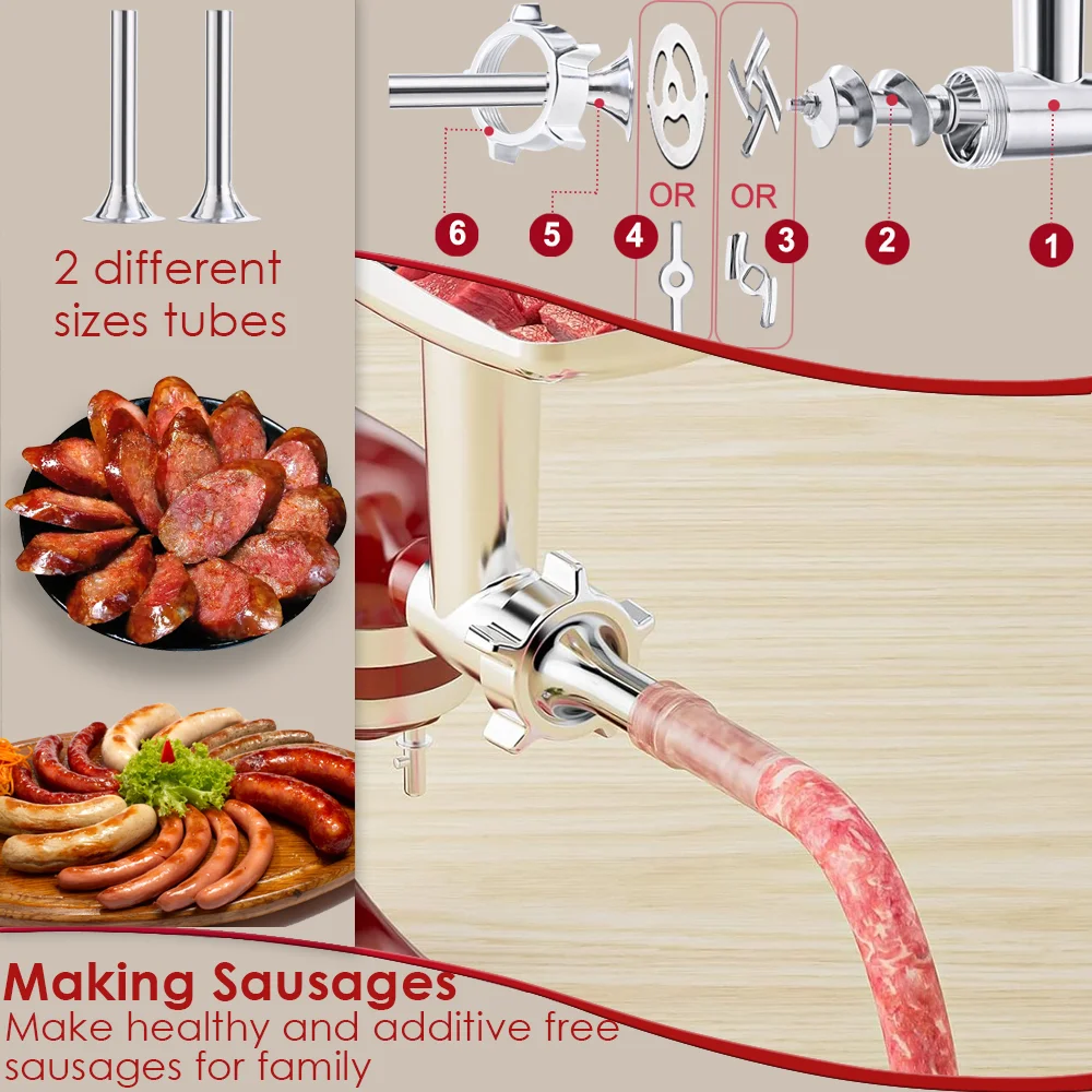 Accessoires de hachoir alimentaire en métal pour tous les mélangeurs sur socle KitchenAid