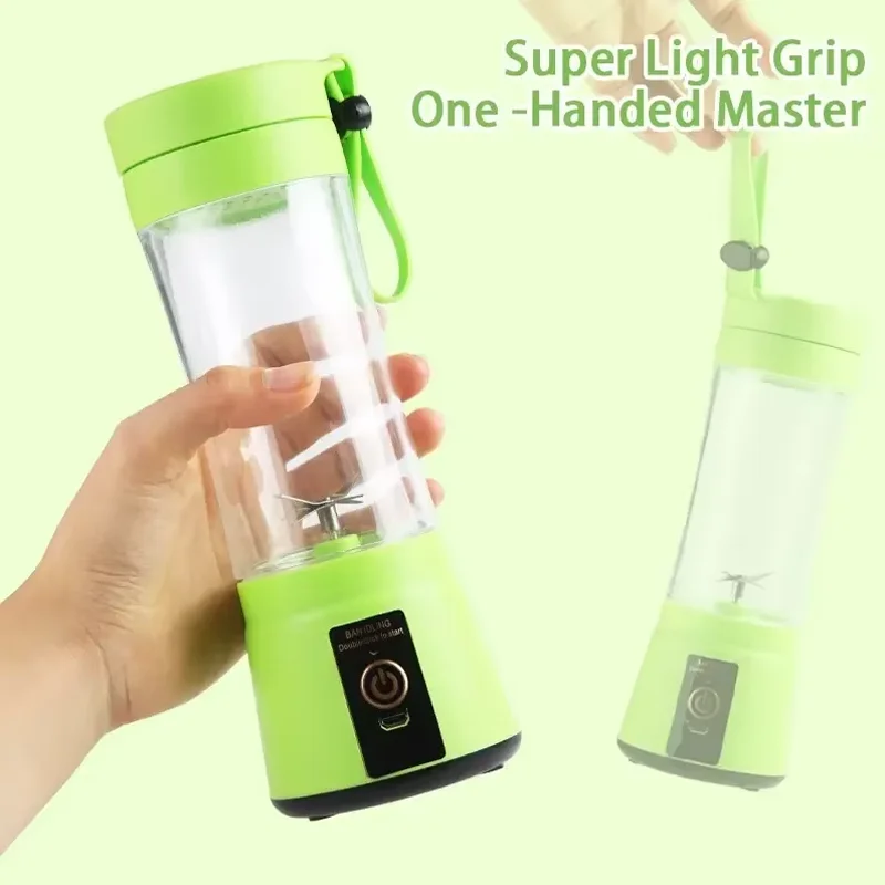Mixeur de jus domestique 380 ml, mini-presse-agrumes électrique rechargeable par USB, mixeur de smoothies, mixeur de milk-shakes, mixeur portable pour pique-nique en plein air