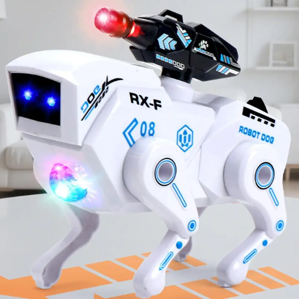Jouet robot chien électrique pour enfants, animal de compagnie électronique bionique avec effets sonores et lumineux, chiot robot interactif éducatif