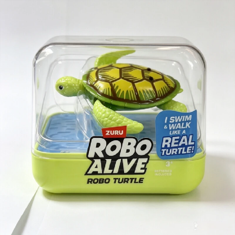 ZURU Robo Alive Robo Turtle, tortue robotique aquatique activée par l'eau, nage et marche automatiquement, jouet réaliste pour le bain et la piscine, cadeau pour les tout-petits, les enfants et les ga