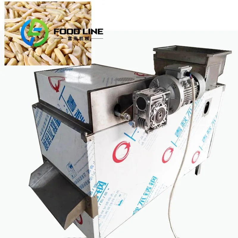 Machine automatique de découpe de tranches de particules d'amande