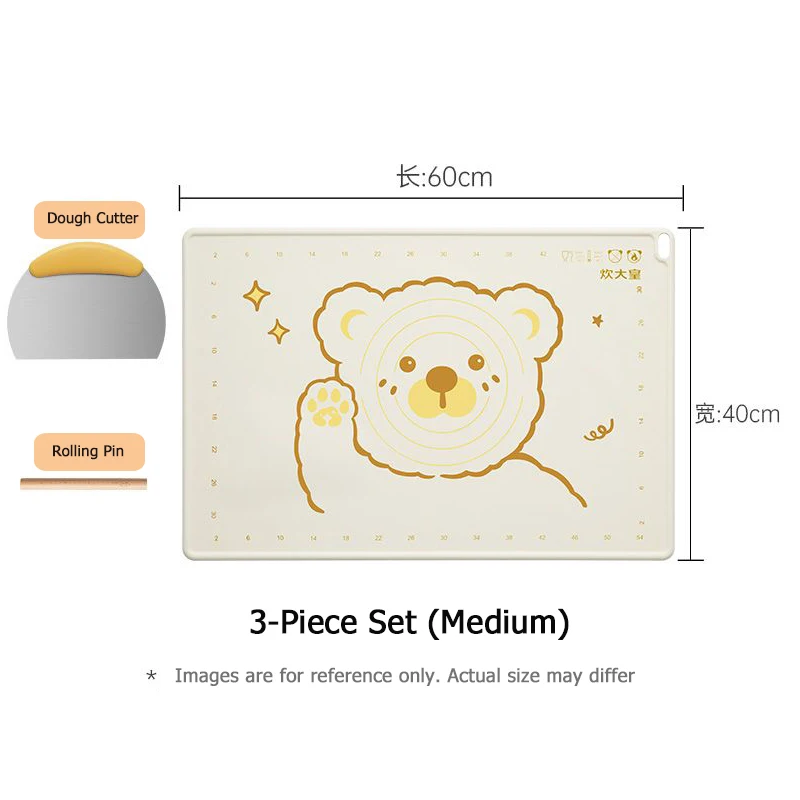 COOKER KING Ensemble de tapis à pâtisserie en silicone 60/70/80 cm