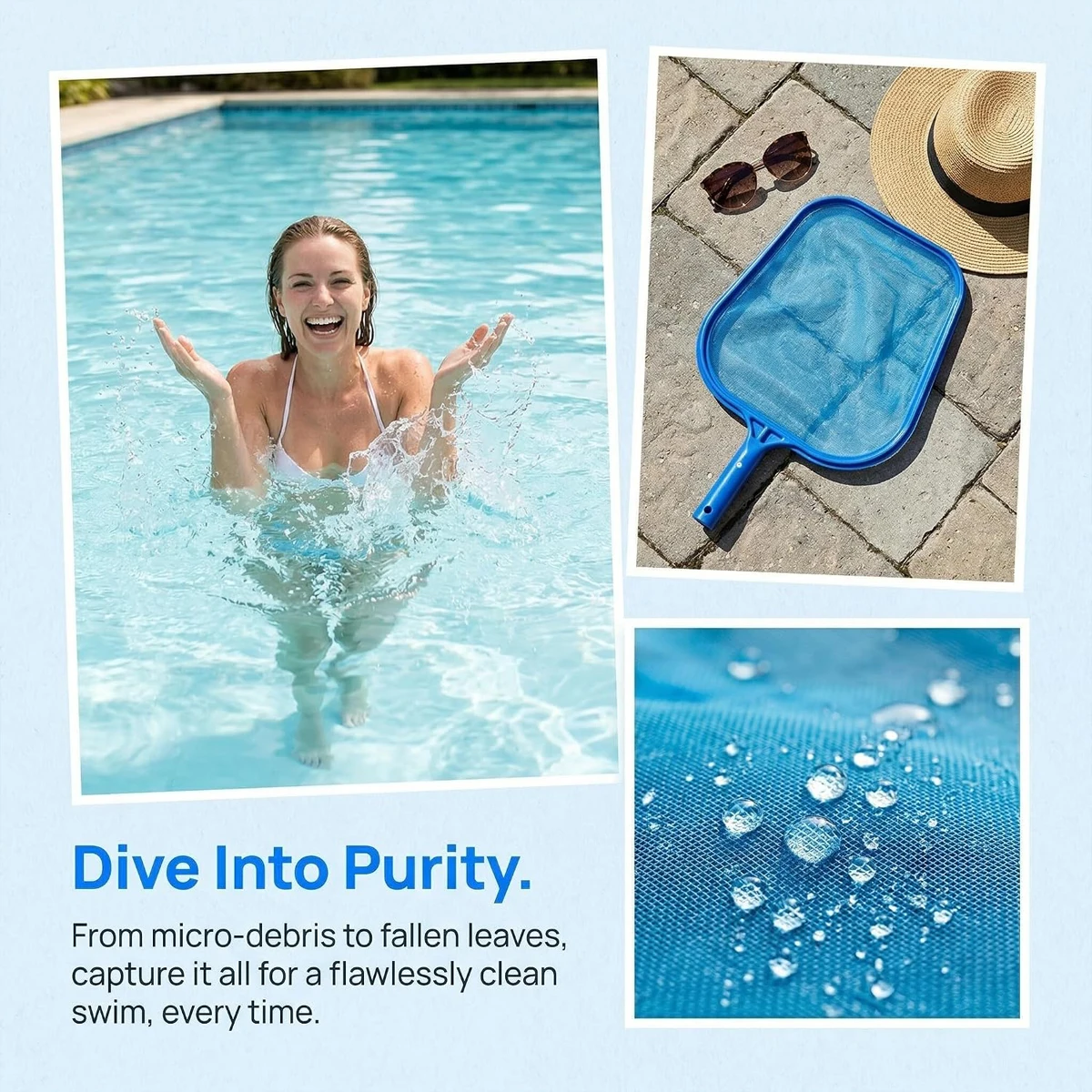 Épuisette à feuilles pour piscine, outil de nettoyage, aspirateur robot flottant pour piscines hors sol, kit de nettoyage pour piscines, nouveauté