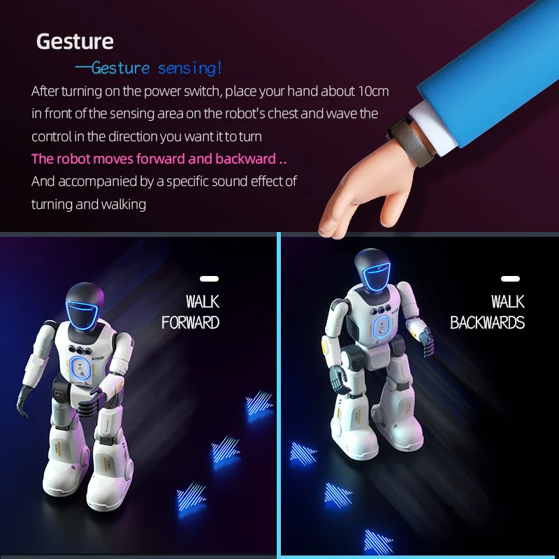 Robot intelligent programmable pour enfants, avec commande à distance, enregistrement vocal, détection tactile, en russe et en anglais, jouet pour garçons, cadeau pour enfants