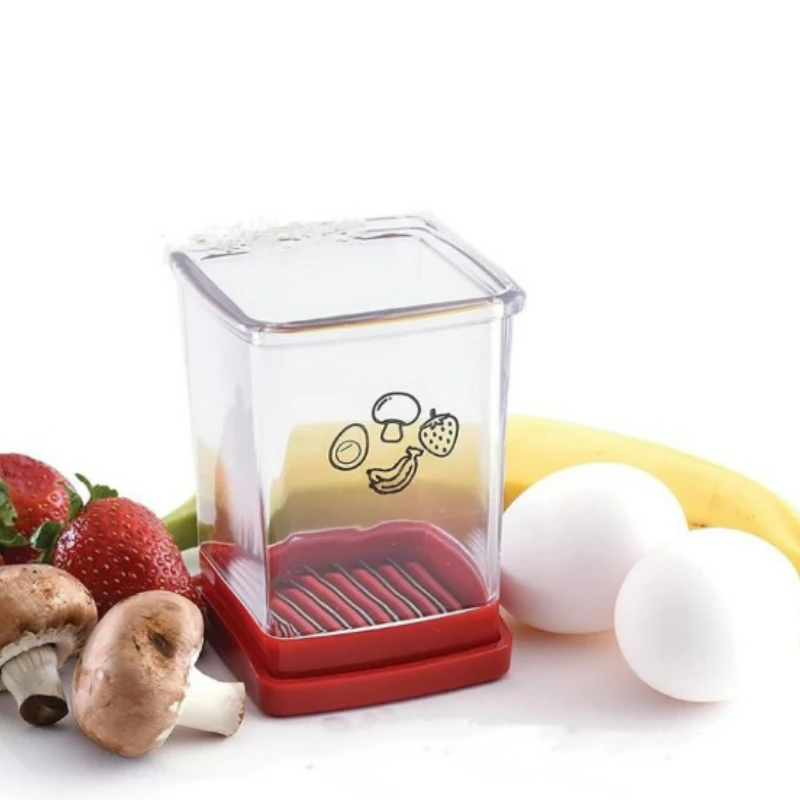 Coupe-fraises - Trancheuse à fruits avec récipient - Hachoir à aliments souple professionnel - Gadget de découpe