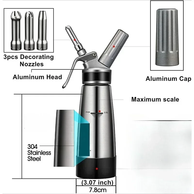 Distributeur de crème fouettée 500/1000ML