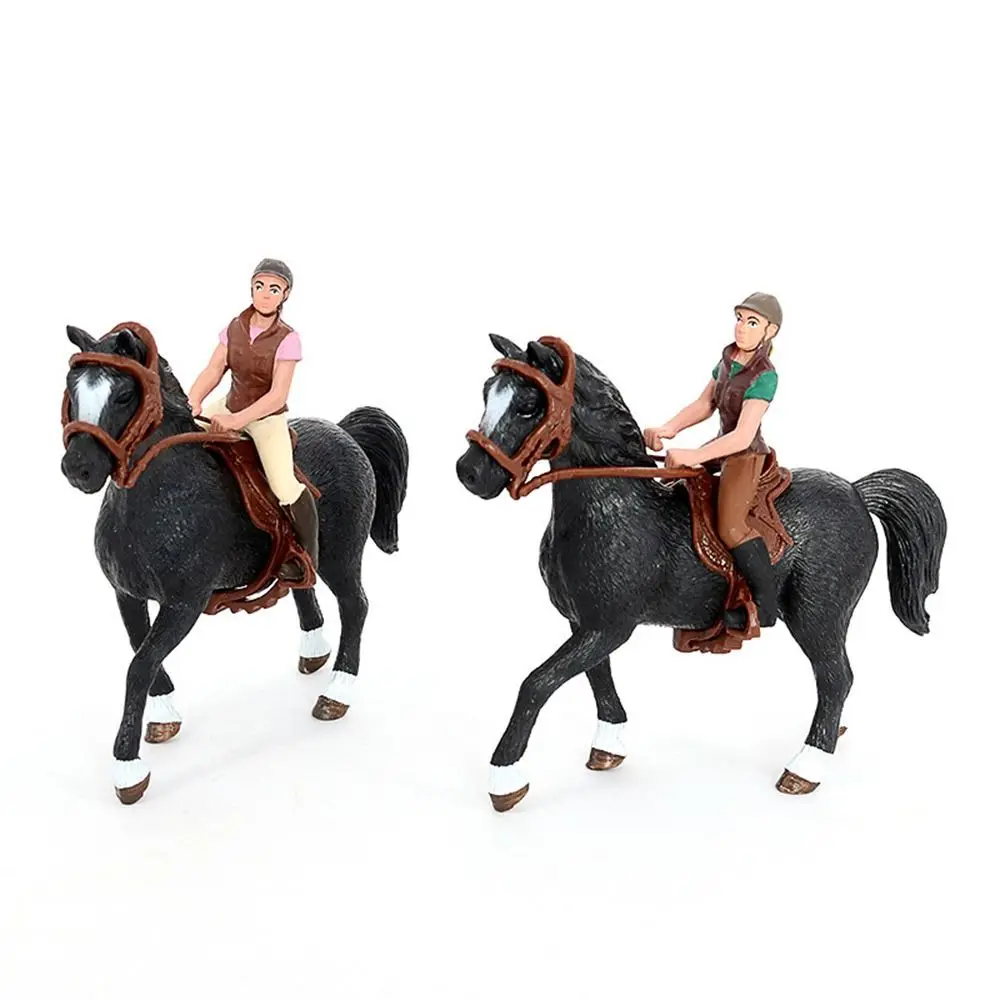 Figurine de cavalier Élréaliste, modèle de cheval réaliste, animal de ferme, simulation en plastique, figurine équestre, scène de bricolage