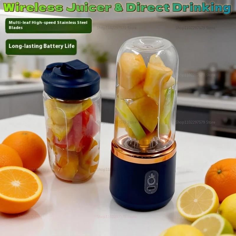 Blender portable à double gobelet, presse-agrumes USB, mixeur de fruits pour smoothies, milkshakes et jus, robot culinaire compact, presse-agrumes