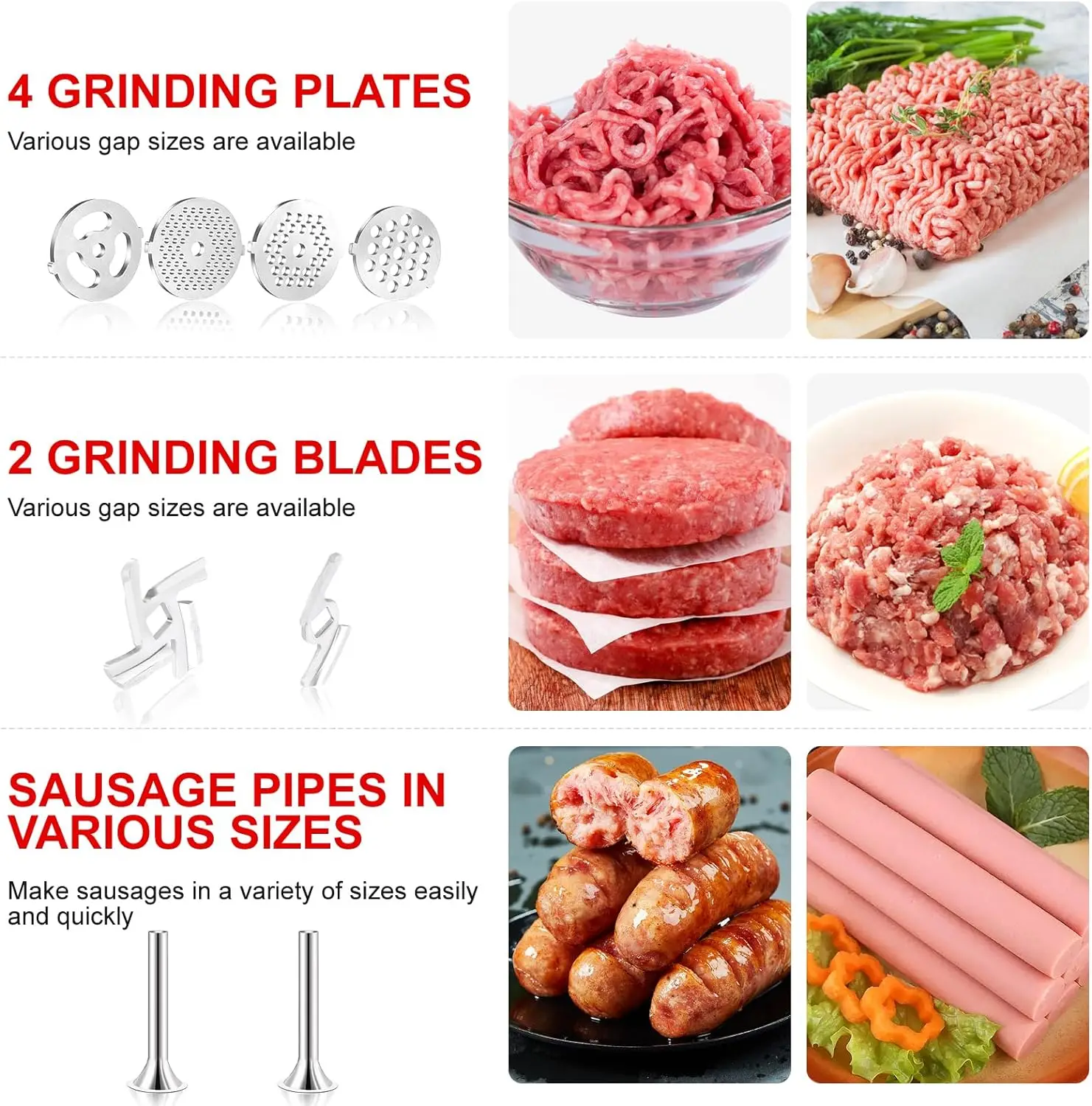 Accessoires de broyeur alimentaire en métal pour tous les mélangeurs sur socle KitchenAid et Cuisinart série SM-50.