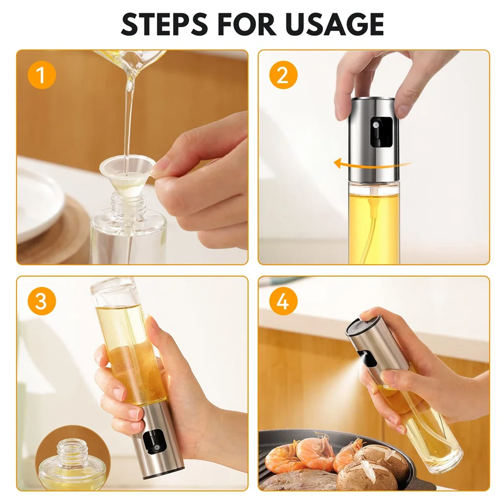 Pulvérisateur à huile en verre pour la cuisson Olive Mister Spray pour salade BBQ Cuisine