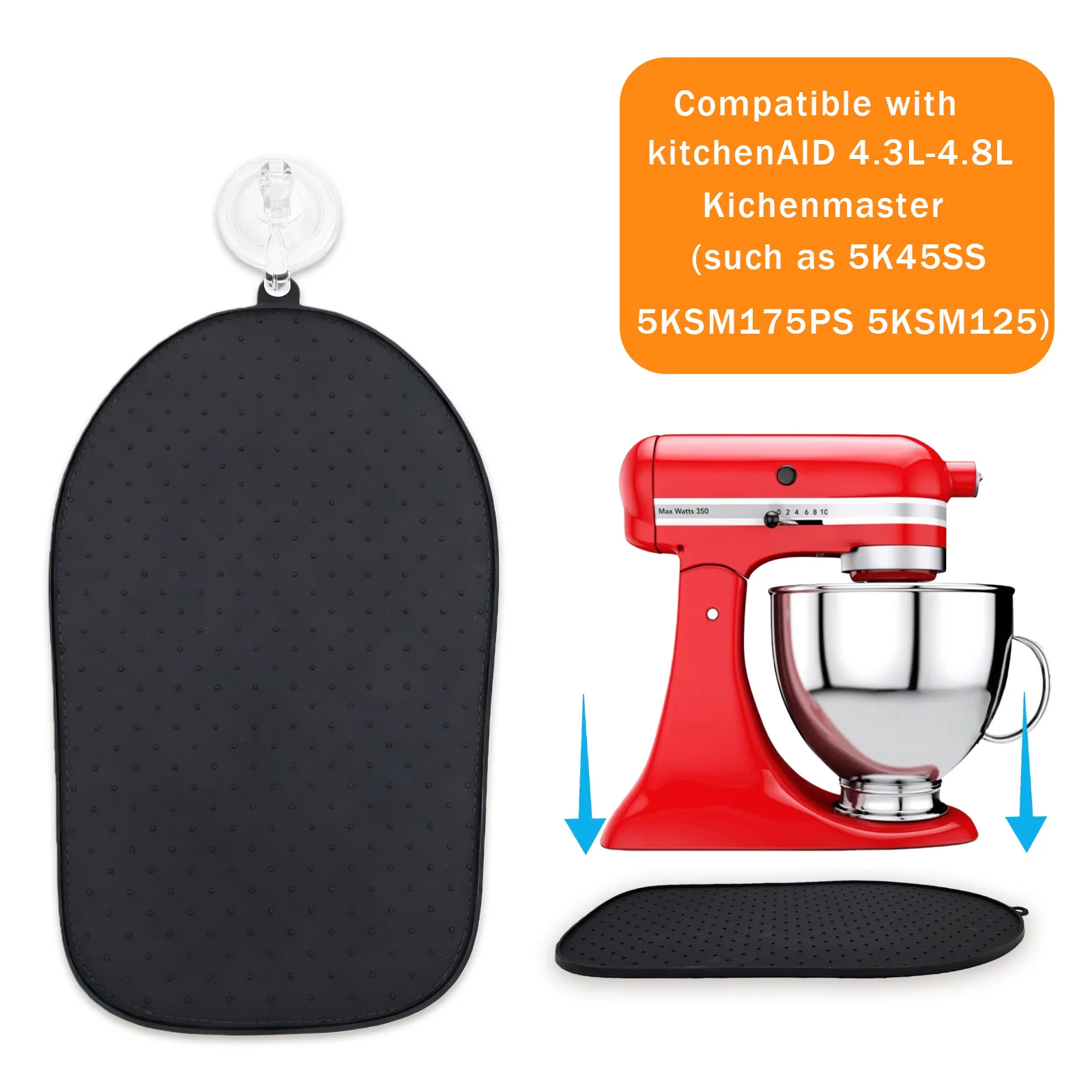 Tapis coulissant pour robot culinaire KitchenAid : base antidérapante et sous-couche de protection pour série Artisan 4