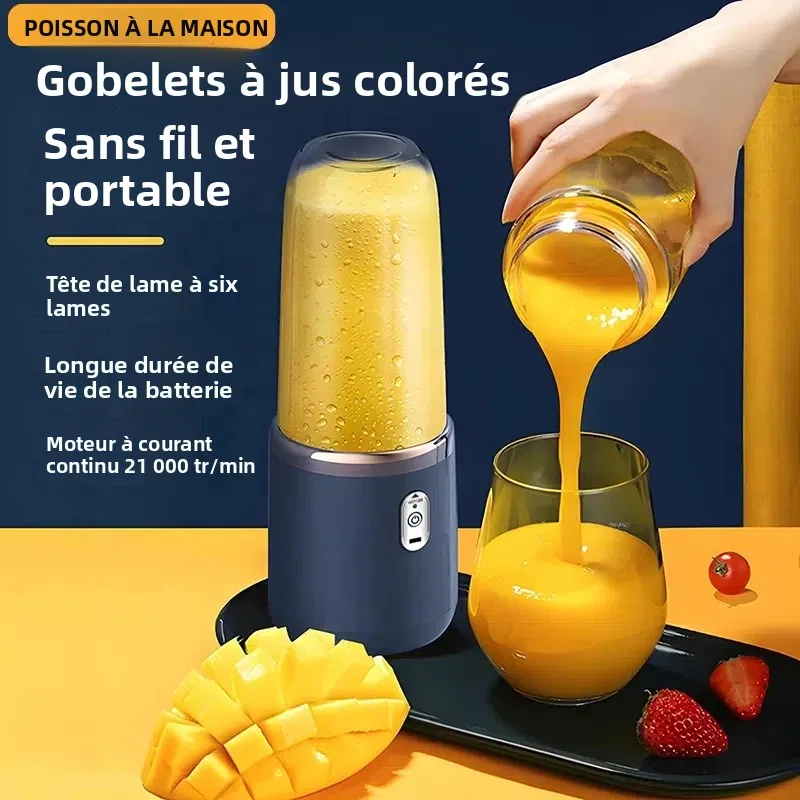Mixeur Portable Électrique 6 Lames Multifonction pour Jus Frais