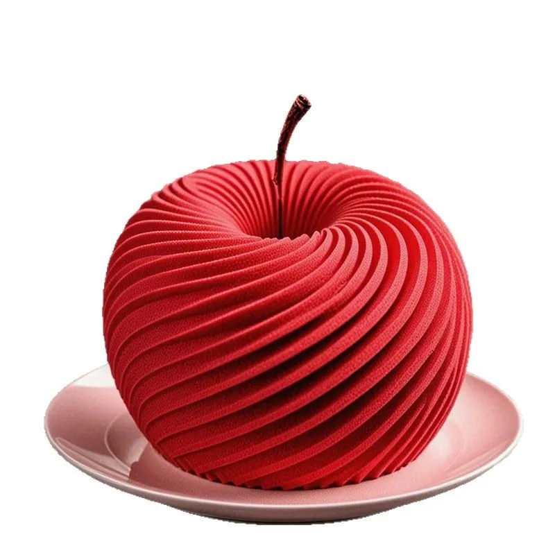 Moule à gâteau en Mousse de pomme en spirale, en Silicone, pâtisserie française, chocolat, noël, saint-valentin, vacances