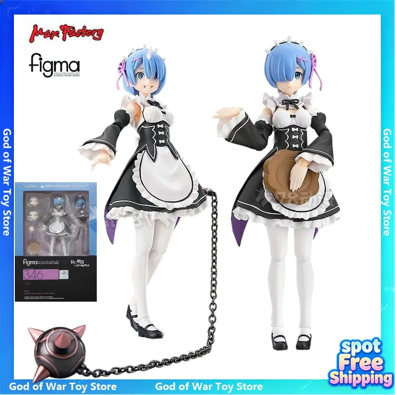 Produit par Max Factory, série de figurines mobiles figma, œuvre à thème surnaturel bien connue Re:Zero, Rem, Ram, Emilia. Cadeau de Noël.