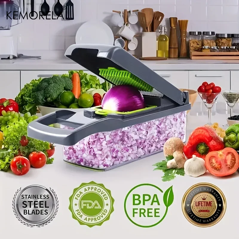 Hachoir à légumes multifonctionnel 14/16 en 1