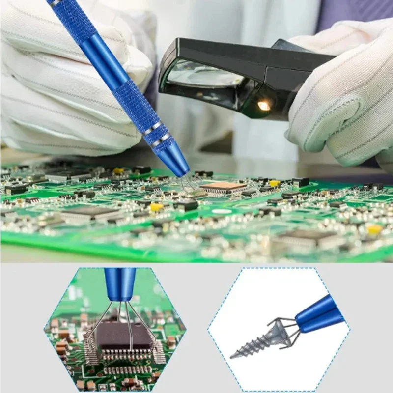 Extracteur de composants électroniques à quatre griffes, ramassage de puces BGA, Patch IC, stylo à sucer, outil de réparation électronique, livraison directe