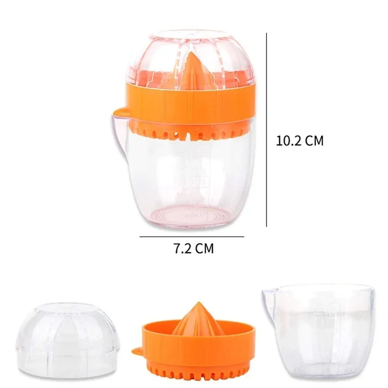 Presse-citron manuel en plastique avec couvercle