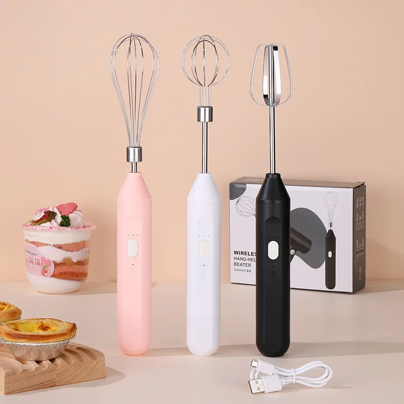 Système de fouet multi-usage sans fil | Mélangeur à main compact avec mousseur à lait et agitation automatique pour la